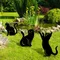 Piquets de jardin de la famille des chats d'inspiration Tiki, Silhouette décorative de jardin de