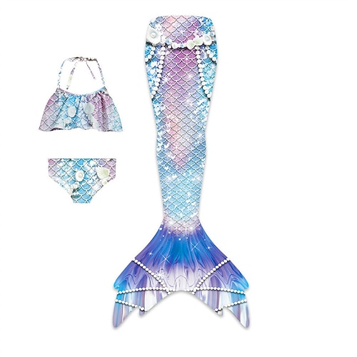 kinderkleidung Mädchen Meerjungfrau Bademode Badeanzug Festtage Strand Waagen Urlaub Tropisch Badeanzüge 4 Jahre Sommer Hellrosa Gelb Image