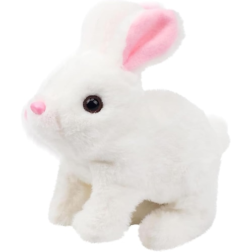 mein realistisches Hasenspielzeug, interaktive Hasen-Osterdekoration, realistisches Hasengeschenk für Kinder – springt, zuckt und wackelt mit den Ohren, realistisches Hasenspielzeug, Bunbi realistischer Hase Image