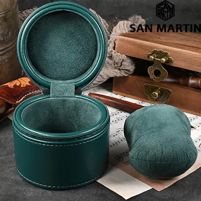 San Martin Leather Watch Box Anti Drop Travel Storage Box Fashion Luxury Green Blue Black Single