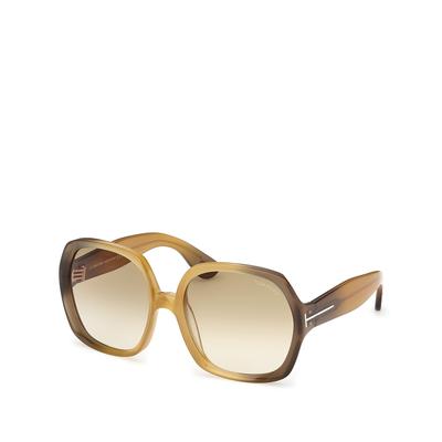 Tom Ford Saffron Square Sunglasses, 60mm - Yellow/Brown