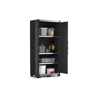Keter Lagerschrank mit Einlegeböden Garage XL Schwarz Silbern 188 cm Image