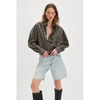 Lee Slouch Bermuda Shorts at Free People in Hint Of Rain, Size: 26