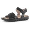 Riemchensandale GABOR, Damen, Gr. 36, schwarz, Glattleder, unifarben, casual, Schuhe, Sommerschuh, Keilsandalette, Bequemschuh mit Klettverschluss