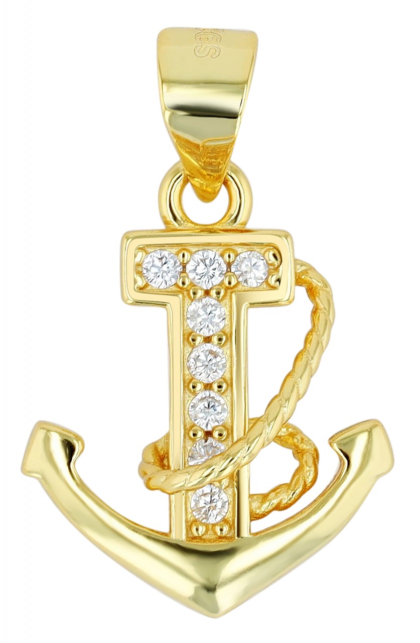 Kettenanhänger ADELIA´S "moderner Anker Anhänger aus 925 Sterling Silber", silber, Schmuckanhänger, Damen, Silber 925 (Sterlingsilber), Kettenanhänger Image