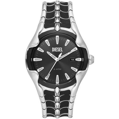 Quarzuhr DIESEL "VERT", schwarz (silberfarben, schwarz), Armbanduhren, Herren, Armbanduhr, Herrenuhr, Datum, Edelstahlarmband Image