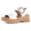 Sandalette GABOR, Damen, Gr. 39, weiß, Nappaleder, unifarben, modisch, Schuhe, Sommerschuh, Riemchensandale mit Plateau in Holzoptik