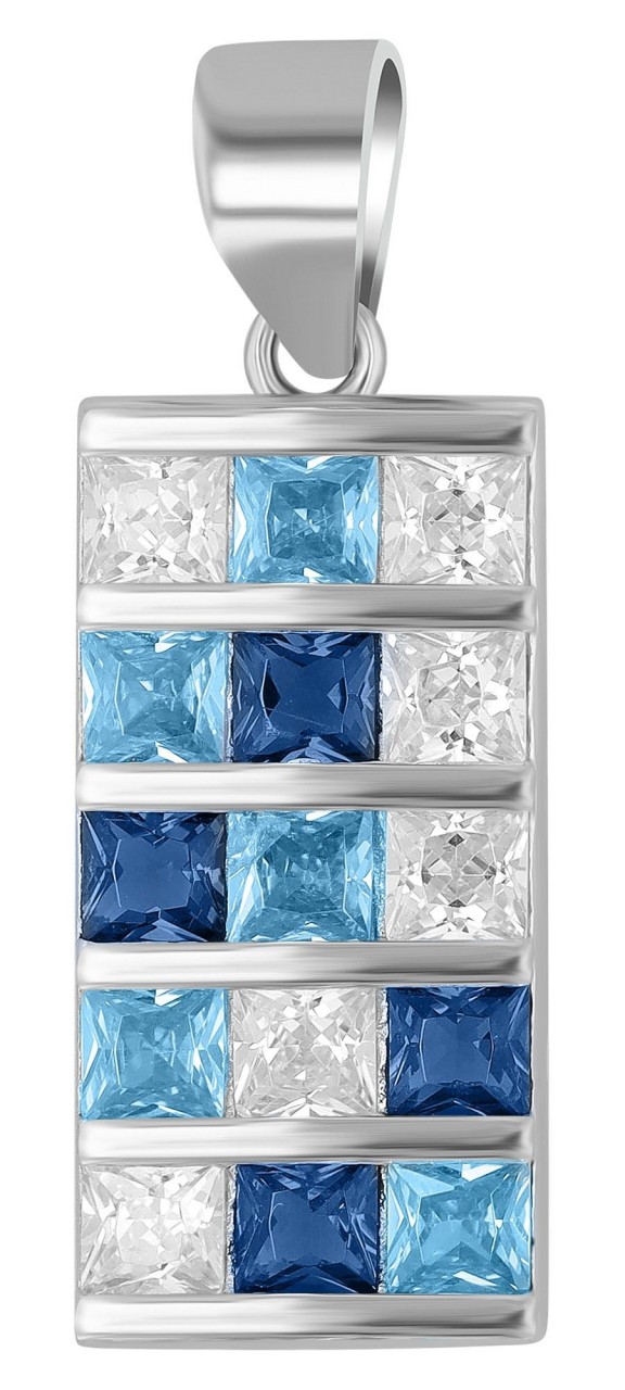 Kettenanhänger ADELIA´S "eleganter Schmuck Anhänger aus 925 Sterling Silber", blau, Schmuckanhänger, Damen, Silber 925 (Sterlingsilber), Kettenanhänger