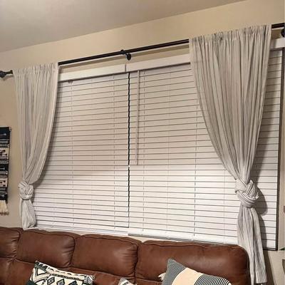 Ralph Lauren Accents | 2 Ralph Lauren Window Curtain Panels Ophelia Linen Black Stripe Hemstitch 52x94 | Color: Black/White | Size: Os