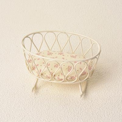 TEMU 1:12 Scale Simulated Iron Cradle With Cushion, Bjd/ob11/ Home Accessories, Miniature Furniture Holiday Decoration Image
