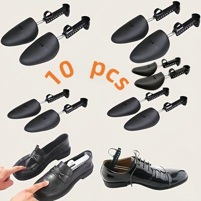 TEMU 10pcs Adjustable Men's Shoe Stretchers - Plastic, Ideal For Boots & Sneakers - Black, Perfect Gift For Valentine's Day & Father's Day, Shoe Accessories Image