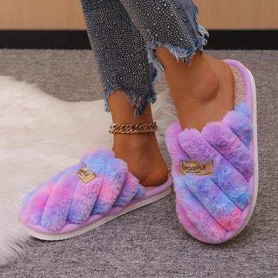 TEMU Unisex Casual Striped Slip-on Slippers, Non-slip Indoor Floor Shoes, Fabric Upper/inner With Eva Sole, Hand Washable - Footwear Image