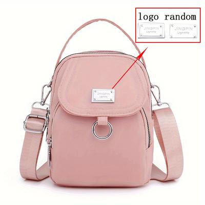 TEMU Stylish Nylon Crossbody Bag For Women, Large Capacity Shoulder Bag, Solid Color, Zipper Closure, Polyester Lined, Versatile For Daily Use & Special Occasions, Red/black Options Image