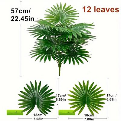 TEMU Large Leaf Artificial Plant - Indoor/outdoor Decor, Living Room, Office Greenery & Wedding Parties - Pot Not Included Image