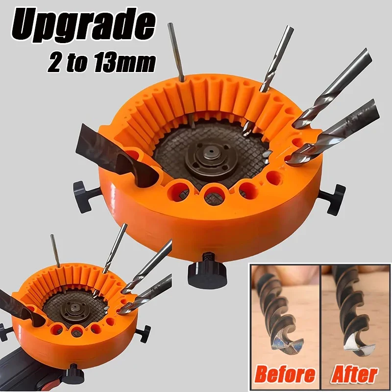 Upgrade 118 Grad Winkelschleifer Bohrerschärfer Bohrmaschine Schleifwerkzeug für 2 bis 13 mm Bohrer Image