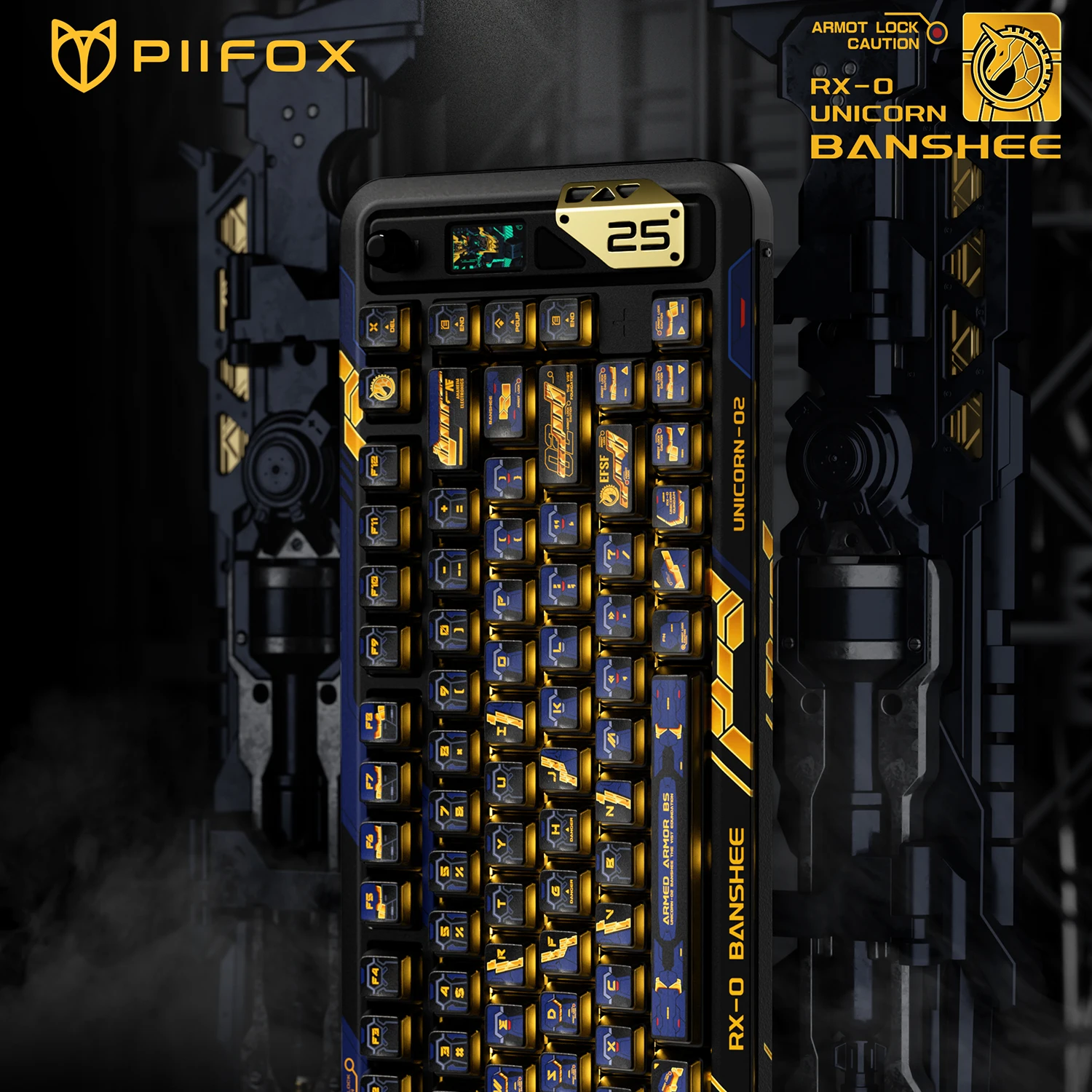 PIIFOX BANSHEE Nuclear Power Profile Tastenkappe 141-Tasten PBT-Farbsublimation Maßgeschneiderte durchscheinende Tastenkappen für mechanische Tastaturen Image