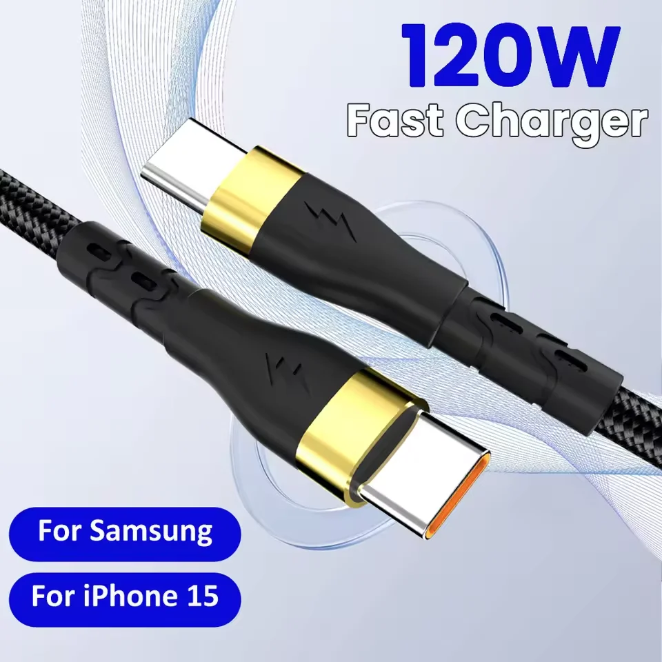 Typ C auf Typ C 120 W Typ C Kabel für Samsung S23 Huawei Xiaomi Schnellladekabel Kabel C auf C Typ C USB C Kabel Zubehör Image