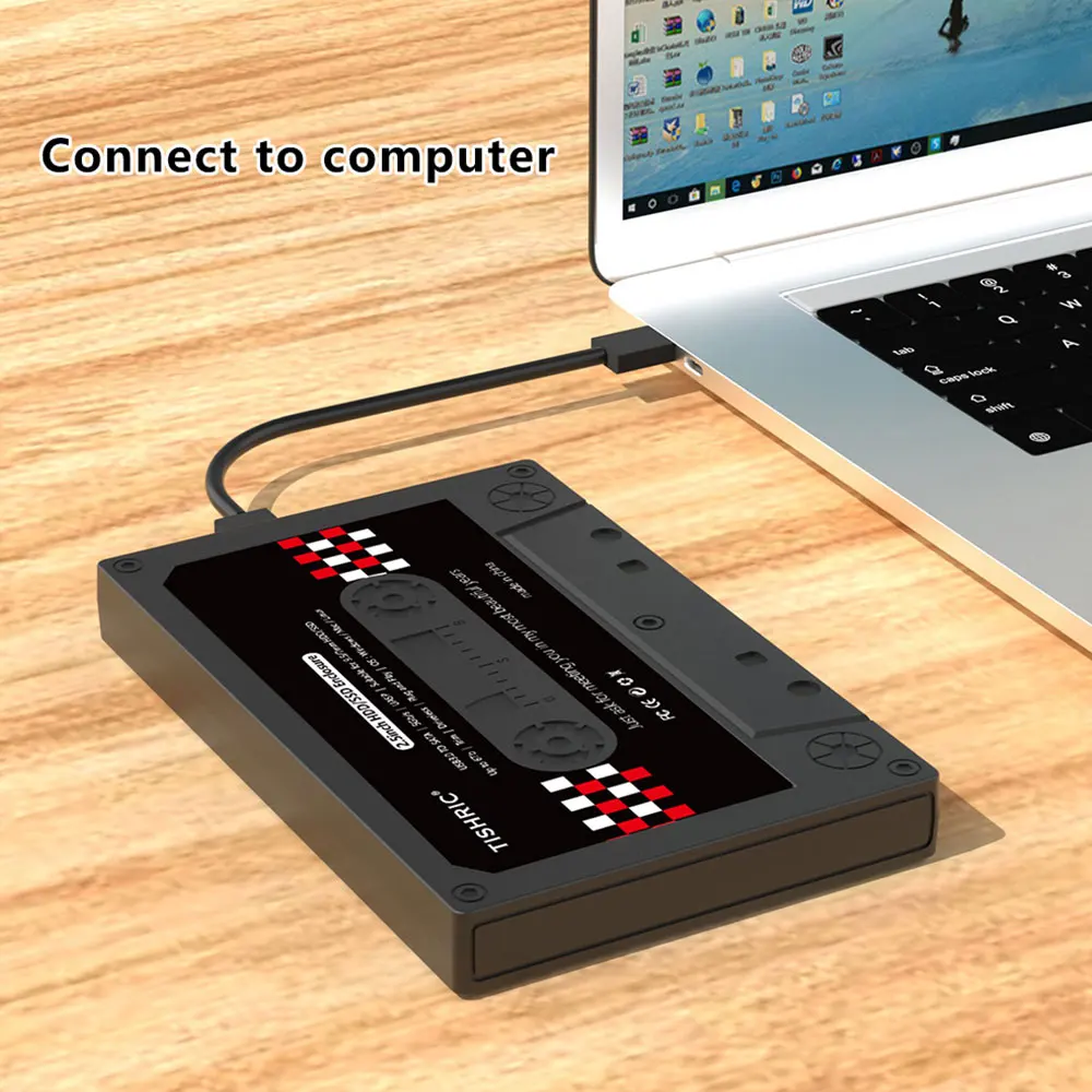 TISHRIC Externes Festplattengehäuse 2,5 Zoll Festplattengehäuse SSD Sata zu USB3.0 Adapter Externes HD-Gehäuse bis zu 6 Gbit/s für Gaming Image