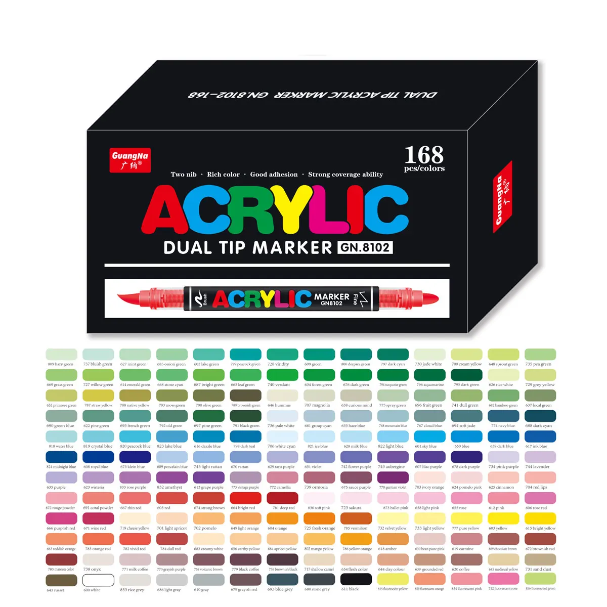 36-168 Farben Dual Tip Direct Liquid Acryl Marker mit Pinselspitze und runder Spitze Weicher Pinsel-Farbstift Manga Crafts Art Supplies Image