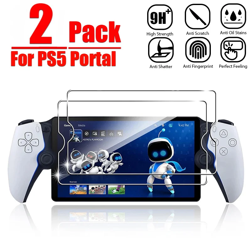 2 Stück gehärtetes Glas für Sony PlayStation Portal 5, transparente Anti-Fingerabdruck-Displayschutzfolien für PlayStation PS5 Portal Image