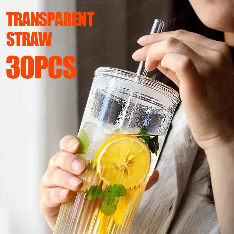 Transparenter Ersatz-Trinkhalm, kompatibel mit Stanley 40 oz 30 oz Tassenbecher, wiederverwendbarer Strohhalm mit transparenter Reinigungsbürste Image