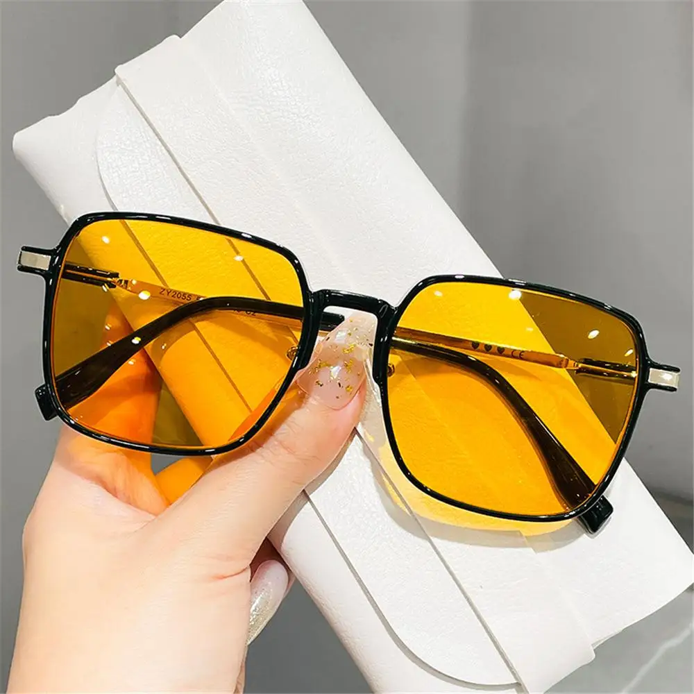 Vintage quadratische übergroße Sonnenbrille Retro klare Rahmen Sonnenbrille UV-Schutz Damen Sonnenbrille Trend Schatten Image