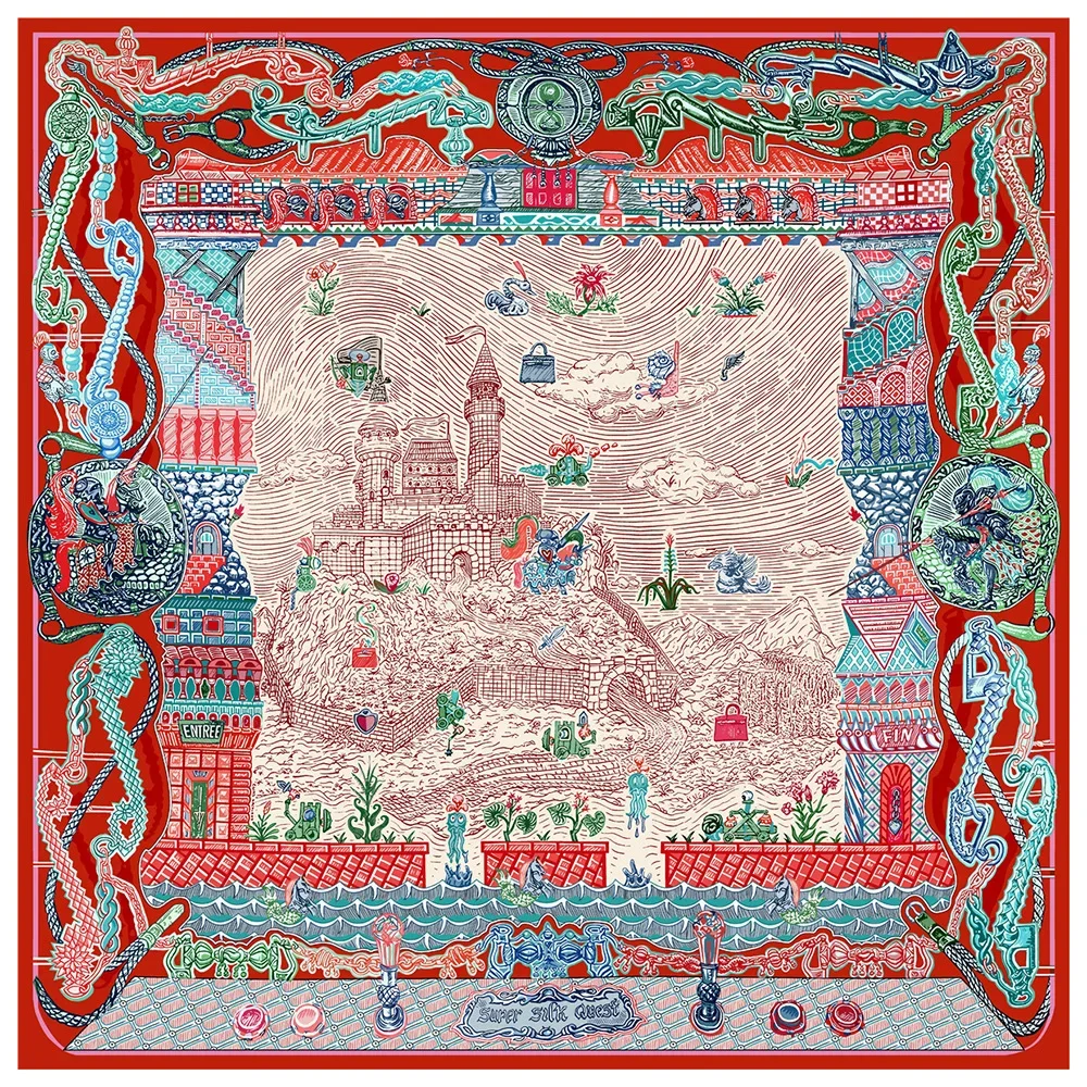 Architektur Abenteuer Herbst Und Winter Mode Vielseitiger Dekorativer Schal Großer Quadratischer Schal Kopftuch Schal Großhandel Image