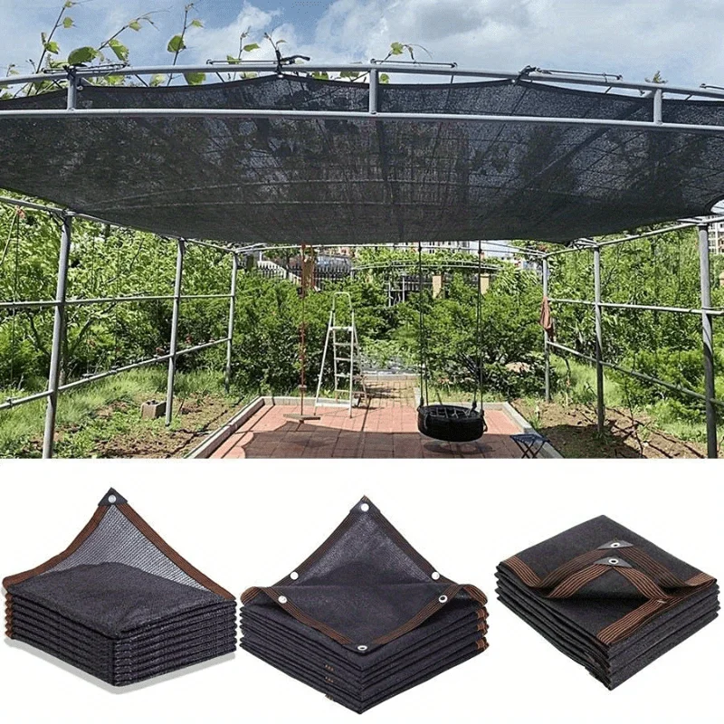 Schwarzes UV-Schutz-Sonnenschutznetz für den Außenbereich, Pergola-Überdachung, Sonnenschutz, Landwirtschaft, Gewächshaus, Sonnenschutznetz Image