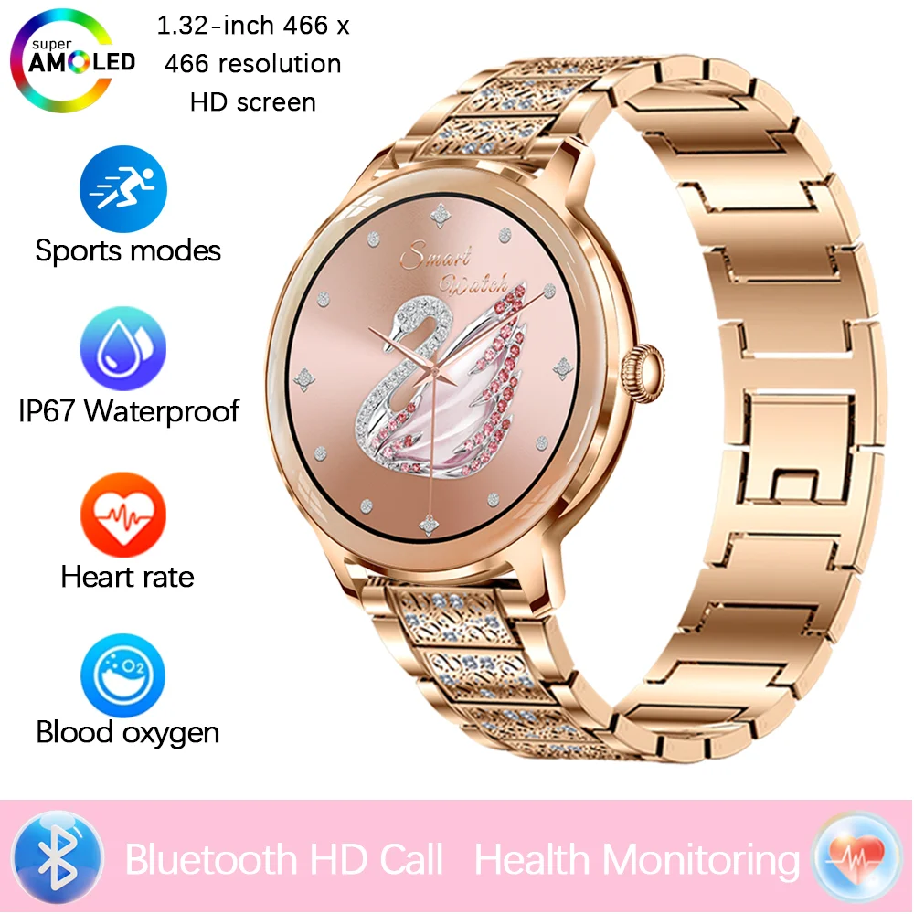 Neue Smartwatch Diamond Damen Amoled Class Screen 100 Sportmode Bluetooth Talk Herzfrequenz Wasserdichte Wetter-Smartwatch Image