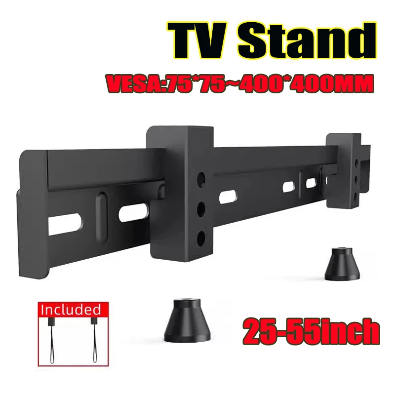 Universelle feste TV-Wandhalterung für die meisten 25–55 Zoll flachen/gebogenen Fernseher, max. VESA 400 x 400 mm, flache TV-Halterung, einfache Installation Image