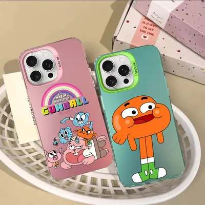 The Amazing Funny W-world Of Gumball Phone Case For IPhone 16 15 Pro Max Case 14 Plus 13 12 11 Color Silver Case