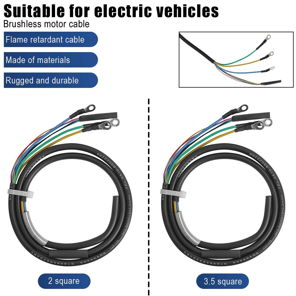 Für elektrisches Fahrrad Motor kabel bürstenloser Gleichstrom motor Halle Phasen draht 2mm ²/2,5 mm² reines Kupfer Hall Sensor Draht Motor Kabel teil Image