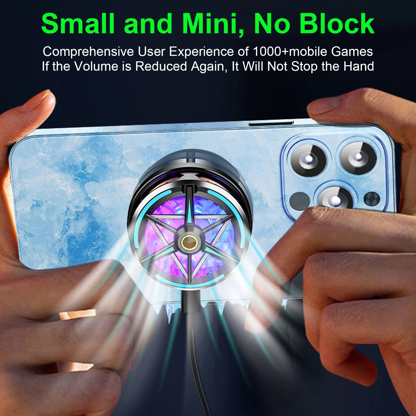 Handy-Kühler, Telefon-Lüfter, magnetisch, leistungsstark, Turbofan, TEC-Algorithmus, Kühlsystem zum Ansehen von Videos Image