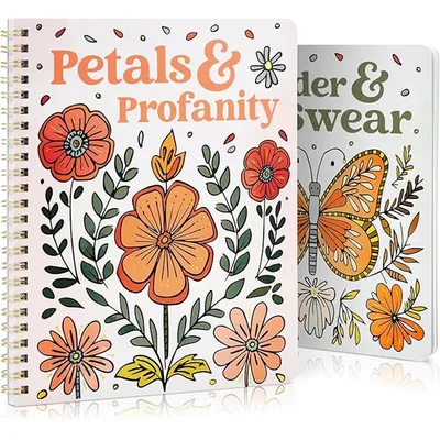 Gemütliches Malbuch, 2-teiliges Set zur Entspannung – lustiges Malbuch mit Blumendesign, perfektes, Image