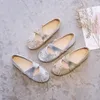 2024 Mädchen Prinzessin Schuh weiche Sohle Ballett Tanz schuhe Wasser Diamant kleine Lederschuhe Mary Jane Kind flache Schuhe