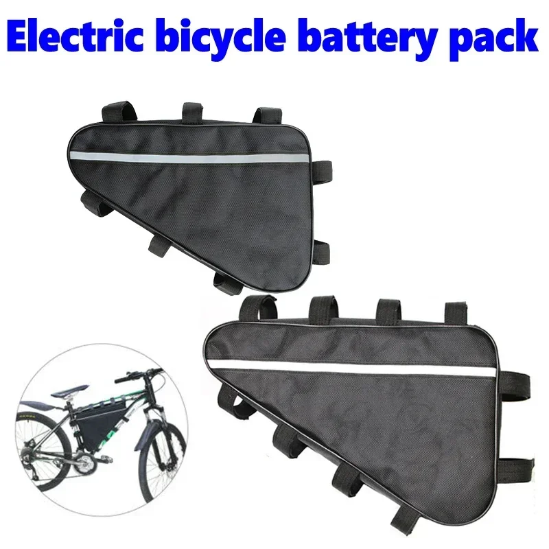 Fahrrad Dreieck Batterie Pack Wasserdicht 210D Oxford Tuch Umgewandelt MTB Rennrad Rohr Rahmen Fall Lagerung Fahrrad Tasche Image