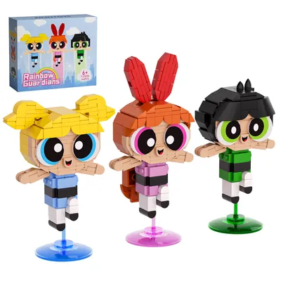 3in1 Powerpuffed Police Girls Bausteine Set Animierte Charakter Blossom Bubbles Buttercup Image