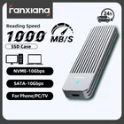 Fanxiang MD87 M.2 SSD Enclosure 10Gbps NVMe/NGFF-SATA Dual Protocol USB 3.2 Gen2 Type C Supports M/B+M Keys/2230/2242/2260/2280