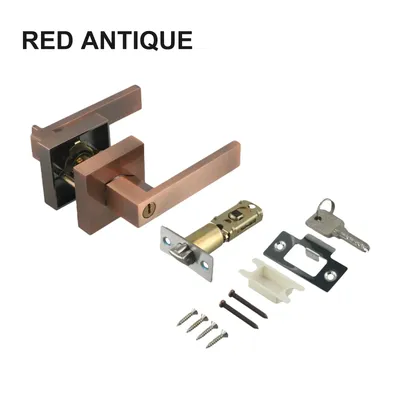 Lock Lever Door Handle Set External Door Lock Set Square Privacy Door Lever Aluminum Alloy Copper