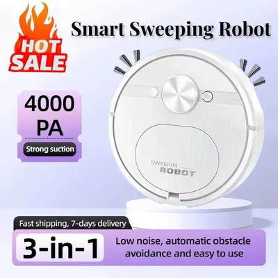 Smart Sweeping Robot Vacuum Cleaner 3 in 1 Robot Vacuum Cleaner Suction Power Great for Pet Hair