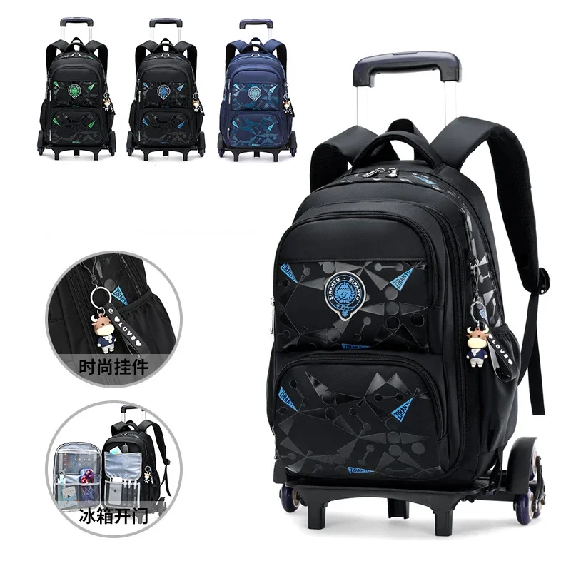 Sacs à dos scolaires à roulettes sacs d'école pour garçons sac à roulettes avec roues sac d'école orthopédique étanche sac à dos à roulettes pour étudiant