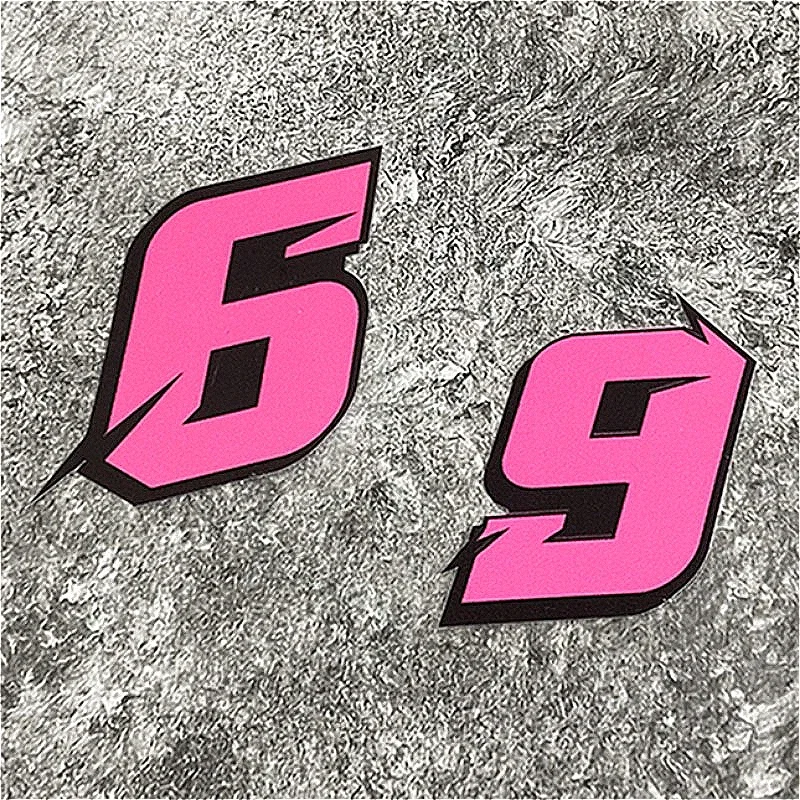 1 pièce 0123456789 Autocollants de moto numéro rose imperméables pour réservoir de carburant de moto casque réservoir de carburant Scooter électrique décalcomanies en vinyle