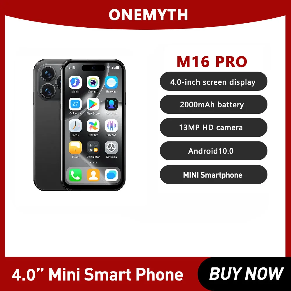 ONEMYTH-Mini smartphone M16 Pro, 2 Go de RAM, 16 Go de ROM, 4.0 