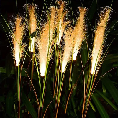 LED Solar Garden Lights Luminous Reed Outdoor Decorative Solar Powered Flower Stake Light Christmas