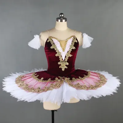 Children Professional Ballet Tutu For Kids Girls Red Swan Lake Ballet Dance Clothes Adult Pancake