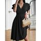 Abito Midi Donna Abito Corsetto Vestito T Shirt Abito Tee Colore Solido Abito A Line Casual Vacanza Quotidiano Vestibilità Regolare Grafica Manica Corta Collo A V Nero Vino Blu Verde Estate