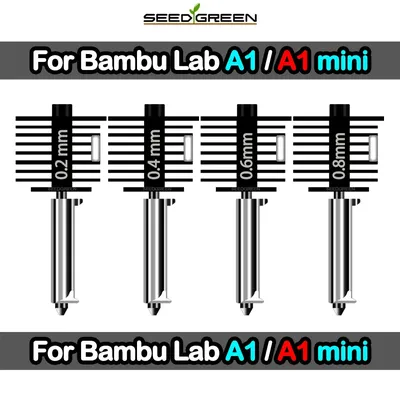 Hotend For Bambu Lab A1 mini Assembly Hotend Kit 0.2 0.4 0.6 0.8MM Replaceable Nozzle For 3D printer