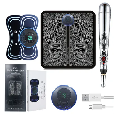 Electric Foot Massager Portable Electronic Massage Pen Neck Body Massage Trainer Massage Pen Muscle Massager Relieve Fatigue