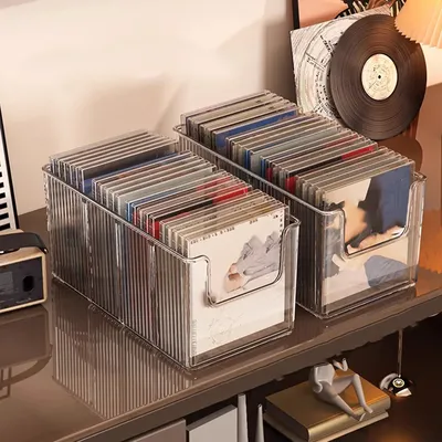 CD disc rack desktop disc black vinyl record magnetic tape display storage rack collection storage album storage box