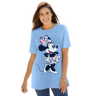 Plus Size Women's Disney Blue Tie Dye Minnie Crewneck Tee by Disney in Blue Tie Dye Minnie (Size S)